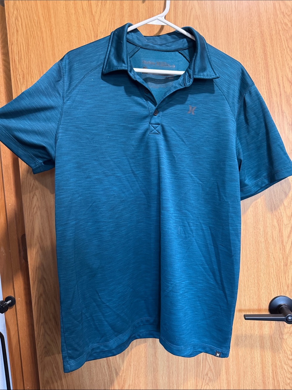 Hurley Men's Blue Teal Heather Short-Sleeve Polo